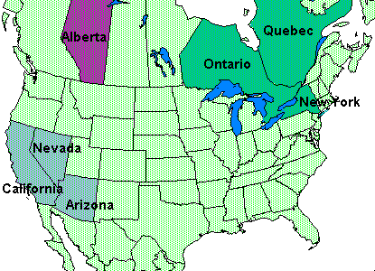 Travel across North America