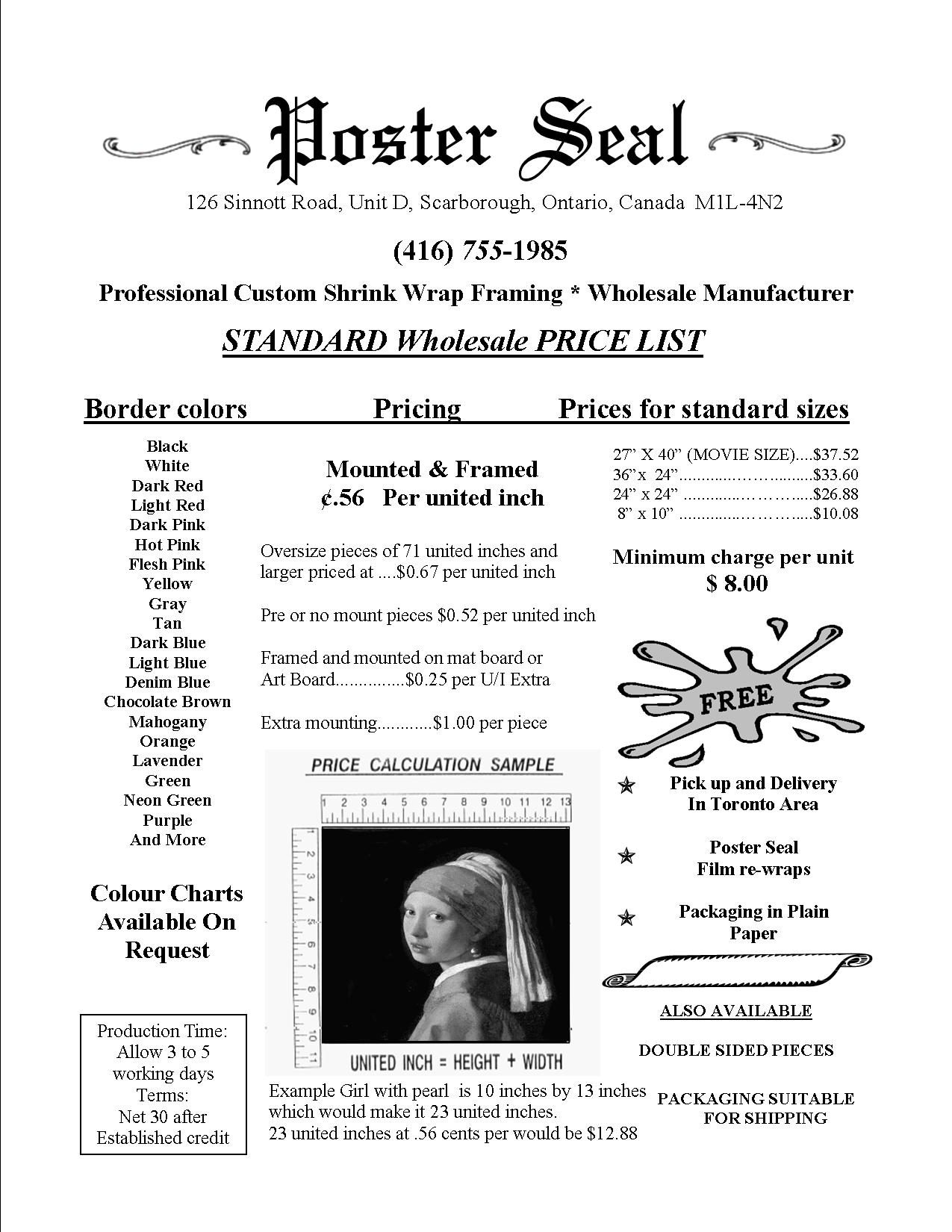 Price List