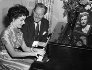 The Wildings at home, after marriage to Elizabeth Taylor (note Anna Neagle’s photo on the piano)
