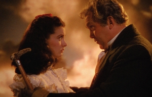 Vivien Leigh as Scarlett O’Hara and Thomas Mitchell as her father Gerald in Gone With the Wind (1939)